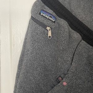 Rare made in USA Patagonia grey fleece snap pocket sweatpants!